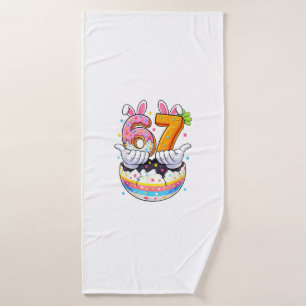 Boys Girls Easter Eggs Funny Bunny Six Seven 67 Me Bath Towel