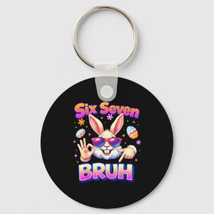 Boys girls easter funny bunny bruh six seven 67 key ring
