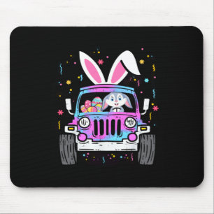 Boys Girls Easter Rabbit Riding Monster Truck Mouse Mat