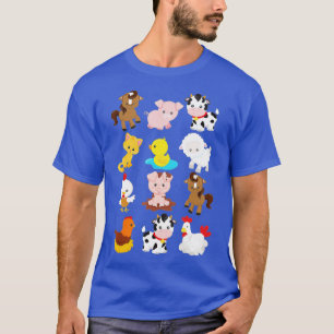 Boy's Girl's Farm Animals Short Sleeved for Toddl T-Shirt