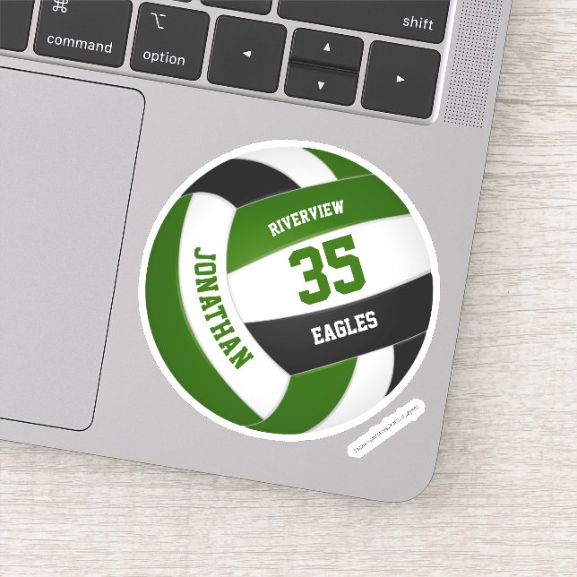 boys girls green black team colours volleyball (Detail)