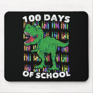 Boys Girls Kids Student T Rex 100 Days Of School  Mouse Mat