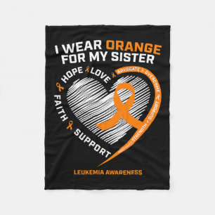 Boys Girls Leukaemia Awareness Sister Leukaemia  Fleece Blanket