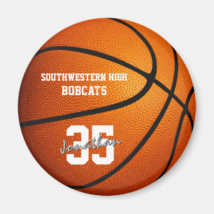 boys girls personalised basketball magnet
