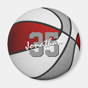 boys girls red grey basketball team colours magnet