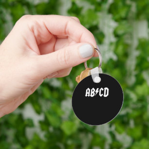 Boys Girls Teachers ABCD Rock back to School Key Ring