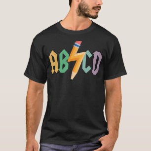 Boys Girls Teachers ABCD Rock Graphic back to Scho T-Shirt