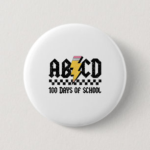 Boys Girls Teachers Rock 100 Days Of School Abcd 1 6 Cm Round Badge