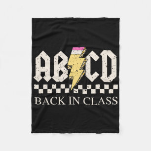Boys Girls Teachers Rock Back To School Abcd Back Fleece Blanket