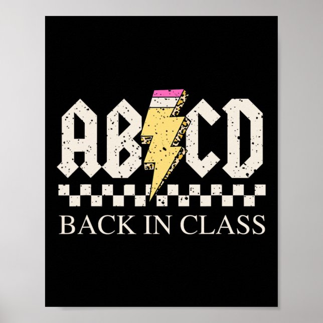 Boys Girls Teachers Rock Back to School ABCD Back  Poster (Front)