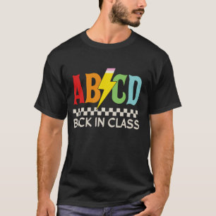 Boys Girls Teachers Rock Back to School ABCD Back T-Shirt