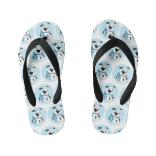 Boys Good Boy Spotted Dog Crayon Illustration Kid's Flip Flops