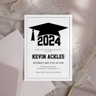 Boys Grad Party Invitation, Boy Graduation 2024 Invitation