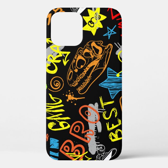 Boys' Graffiti: Hand Drawn Coolness Case-Mate iPhone Case (Back)