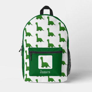Boy's green dinosaur school printed backpack