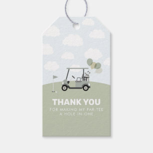 Boys' Green Hole-In-One Golf 1st Birthday Gift Tags