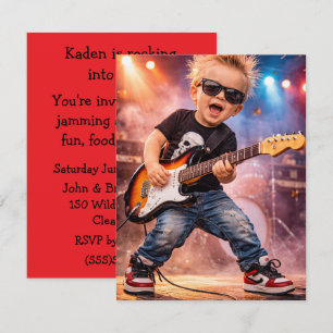 Boy's Guitar Party Digital Download Invitation