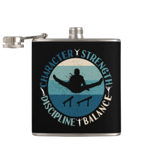 Boys Gymnastics Character Strength Discipline Hip Flask
