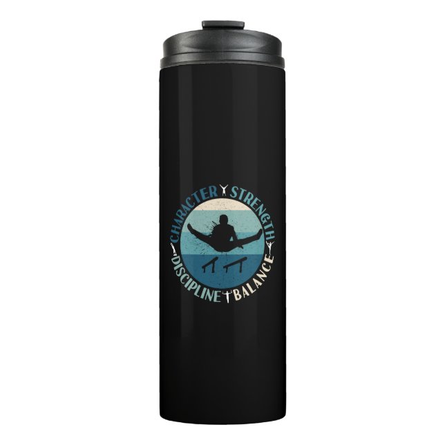 Boys Gymnastics Character Strength Discipline Thermal Tumbler (Front)