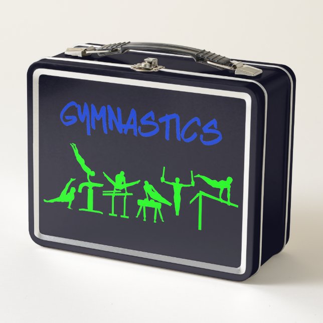 Boys Gymnastics Events Metal Lunchbox (Front)