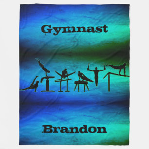 Boys Gymnastics Gymnast Blanket w/ His Name