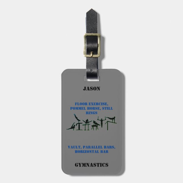 Boys Gymnastics Luggage Tag (Front Vertical)