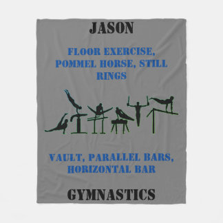 Boys Gymnastics Personalised Fleece Blanket