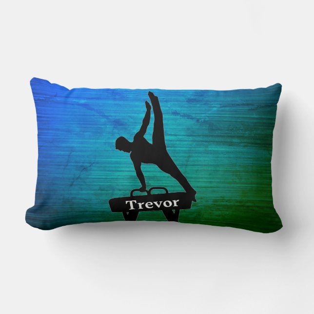 Boys Gymnastics Personalised Throw Pillow (Front)