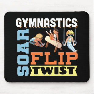 Boys Gymnastics Quote - Soar Flip Twist  Mouse Pad