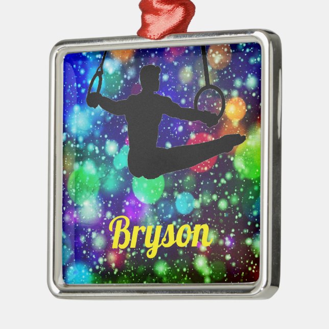 Boys Gymnastics Rings  Metal Tree Decoration (Left)