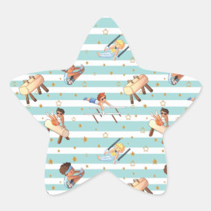Boys Gymnastics Rings Parallel Bars Pommel Horse  Star Sticker