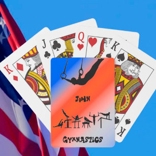 Boys Gymnastics Rings Patriotic Red White Blue   Playing Cards