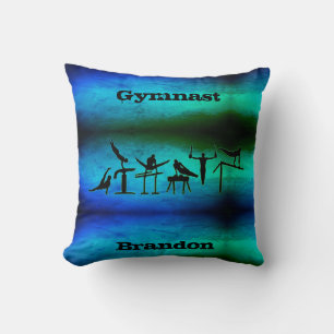 Boys Gymnastics Throw Pillow with His Name!
