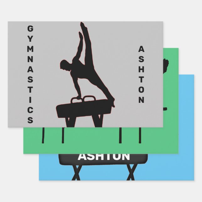 Boys Gymnastics Wrapping Paper Sheet Set (Set)