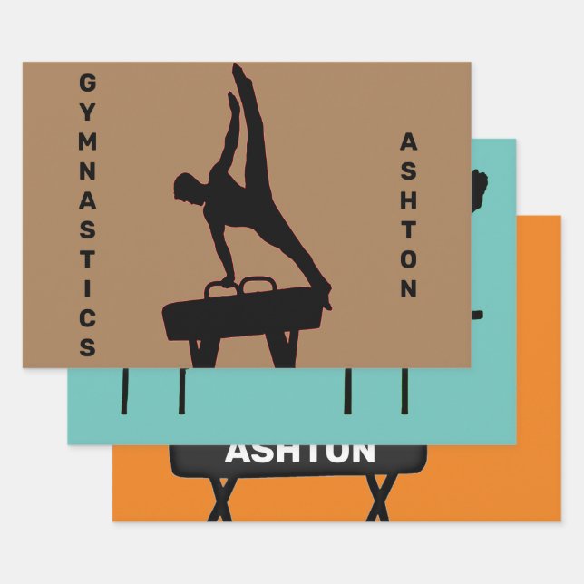 Boys Gymnastics Wrapping Paper Sheet Set (Set)