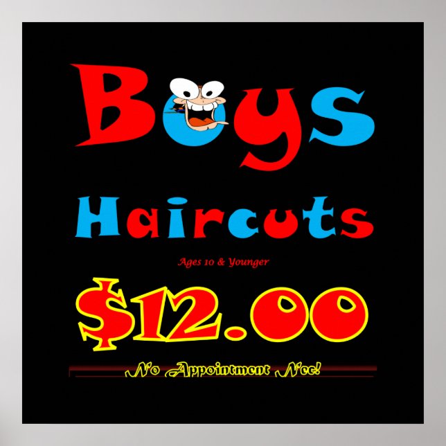 Boys Haircut Sale Poster Matte (Front)