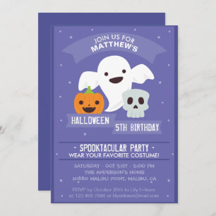 Boy's Halloween Birthday Party Invitation