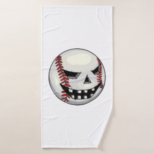 Boys Halloween Jack O Lantern Baseball Player Bath Towel