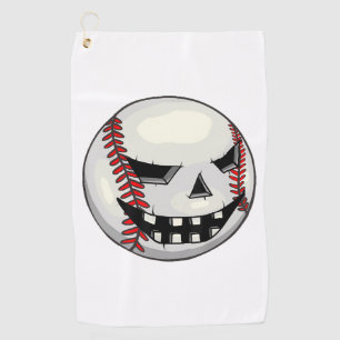 Boys Halloween Jack O Lantern Baseball Player Golf Towel