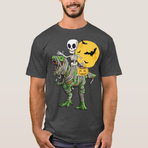 Boys Halloween Monster Truck Pumpkin Mummy Dinosau T-Shirt
