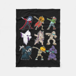 Boys Halloween Pumpkin Skeleton Kids Pumpkin Dab Fleece Blanket