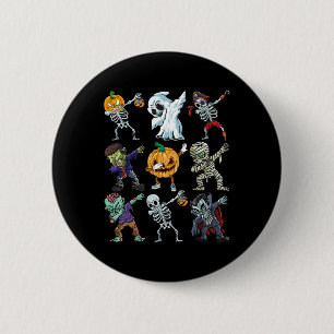 Boys Halloween Skeleton Jack O Lantern Zombie Dab 6 Cm Round Badge