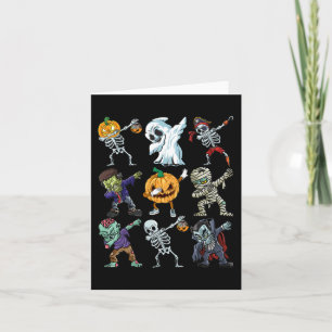 Boys Halloween  Skeleton Jack O Lantern Zombie Dab Card