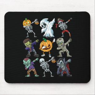 Boys Halloween  Skeleton Jack O Lantern Zombie Dab Mouse Mat