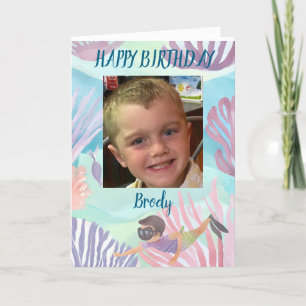 Boys happy birthday card personalize undersea
