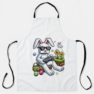 Boys Happy Easter Day Bunny Egg Video Game Apron