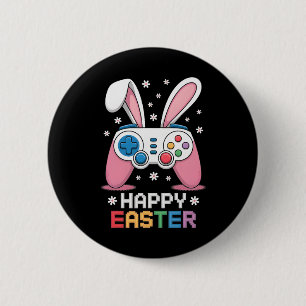Boys Happy Easter Day Bunny Egg Video Game Kids Me 6 Cm Round Badge