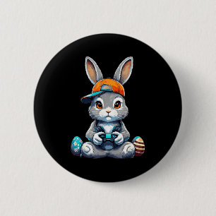 Boys Happy Easter Day Bunny Egg Video Game Kids Me 6 Cm Round Badge