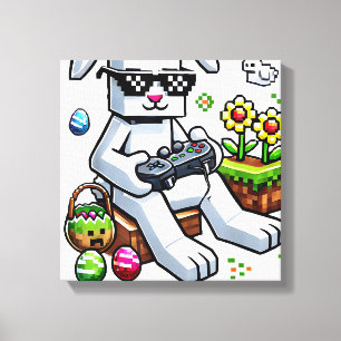 Boys Happy Easter Day Bunny Egg Video Game Kids Me Canvas Print