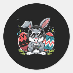 Boys Happy Easter Day Bunny Egg Video Game Kids Me Classic Round Sticker